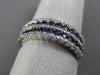 ESTATE 1CT DIAMOND & SAPPHIRE 14KT WHITE GOLD MULTI ROW WEDDING ANNIVERSARY RING