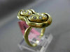 ESTATE LARGE .18CT ROUND DIAMOND 18KT YELLOW GOLD 3D ALLIGATOR ETOILE SHELL RING