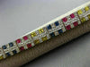 ESTATE WIDE 10.28CT DIAMOND & MULTI COLOR SAPPHIRE 14K WHITE GOLD LONG BRACELET