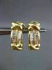 ESTATE LONG 1.12CT DIAMOND BAGUETTE 14K YELLOW GOLD CLIP ON EARRINGS !!! #17948