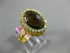 ESTATE 2.90CT DIAMOND & AAA SMOKY TOPAZ 14KT YELLOW GOLD 3D FILIGREE OVAL RING