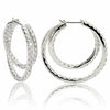 ESTATE EXTRA LARGE 8.95CT DIAMOND 18KT WHITE GOLD 3D INSIDE OUT HOOP EARRINGS