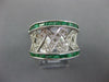 LARGE 1.98CT DIAMOND & AAA EMERALD 14KT WHITE GOLD CRISS CROSS ANNIVERSARY RING