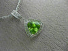 ESTATE .90CT DIAMOND & AAA PERIDOT 14K WHITE GOLD TRILLION HALO FLOATING PENDANT
