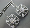 LARGE 2.14CT DIAMOND 18K WHITE GOLD ROUND BAGUETTE & PEAR SHAPE HANGING EARRINGS