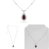 LARGE 3.64CT DIAMOND & AAA RUBY 18KT WHITE GOLD PEAR SHAPE DOUBLE HALO NECKLACE