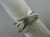 ESTATE WIDE .41CT DIAMOND 14KT WHITE & ROSE GOLD MULTI ROW CRISS CROSS LOVE RING