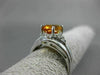 ESTATE 1.82CT DIAMOND & CITRINE 14KT WHITE GOLD 3 STONE PAST PRESENT FUTURE RING