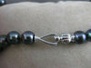 ESTATE 8.5MM BLACK TAHITIAN PEARL 18KT WHITE GOLD 18" INCH SILK NECKLACE #1932
