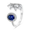 LARGE 1.77CT DIAMOND & AAA SAPPHIRE 14KT WHITE GOLD MULTI SHAPE MULTI LEAF RING