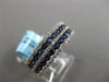 ESTATE 1CT DIAMOND & SAPPHIRE 14KT WHITE GOLD MULTI ROW WEDDING ANNIVERSARY RING
