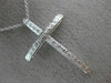 ESTATE LARGE .35CT ROUND DIAMOND 18KT WHITE GOLD 3D CLASSIC CROSS PENDANT #1140