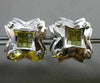 ESTATE LARGE .74CT FANCY YELLOW DIAMOND 14KT WHITE GOLD 3D X LOVE STUD EARRINGS