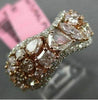 ESTATE WIDE 3.99CT DIAMOND 18KT WHITE & ROSE GOLD MULTI SHAPE INFINITY LOVE RING