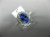 ESTATE 1.78CT DIAMOND & AAA TANZANITE 18KT WHITE GOLD OVAL HALO ENGAGEMENT RING