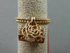 ESTATE .27CT DIAMOND 18KT ROSE GOLD HANDCRAFTED FLOWER HANDBAG FLOATING FUN RING