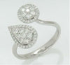 ESTATE .50CT DIAMOND 14KT WHITE GOLD 3D ROUND & PEAR SHAPE CRISS CROSS LOVE RING
