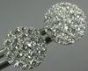 ESTATE LARGE 1.0CT DIAMOND 14KT WHITE GOLD SOLITAIRE HALO CLUSTER STUD EARRINGS