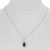 LARGE 3.64CT DIAMOND & AAA RUBY 18KT WHITE GOLD PEAR SHAPE DOUBLE HALO NECKLACE