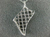 ESTATE .21CT DIAMOND 18K WHITE GOLD 3D OPEN FILIGREE FLOWER FLOATING FUN PENDANT