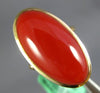 ESTATE LARGE AAA CORAL 14KT YELLOW GOLD 3D OVAL CLASSIC FUN RING