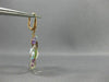 ESTATE LARGE 26.35CT DIAMOND& MULTI GEM 14KT WHITE & ROSE GOLD HANGING EARRINGS