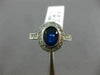 ESTATE 1.82CT DIAMOND & AAA SAPPHIRE 14K WHITE GOLD OVAL 3D HALO ENGAGEMENT RING