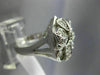 ESTATE WIDE .48CT DIAMOND 14KT WHITE GOLD 3D OPEN FILIGREE FLOWER BUTTERFLY RING