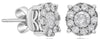 1.15CT DIAMOND 18KT WHITE GOLD 3D SOLITAIRE HALO FILIGREE FLOWER STUD EARRINGS