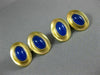ESTATE LARGE AAA BLUE CHALCEDONY 22KT YELLOW GOLD 3D OVAL MEN'S CUFFLINKS #26235