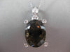 ANTIQUE LARGE 16.45CT DIAMOND & AAA SMOKY TOPAZ 18KT WHITE GOLD 3D OVAL PENDANT
