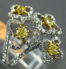 ESTATE LARGE 1.69CT WHITE & FANCY YELLOW DIAMOND 18KT TWO TONE GOLD CLOVER RING