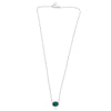 2.98CT DIAMOND & AAA EMERALD 14K WHITE GOLD OVAL & ROUND SOLITAIRE LOVE NECKLACE