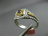 ESTATE GIA .44CT DIAMOND 18KT TRI COLOR GOLD 3D SQUARE HALO ENGAGEMENT RING