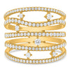 LARGE 1.0CT DIAMOND 14KT YELLOW GOLD ROUND MULTI ROW ETOILE FUN ANNIVERSARY RING