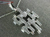 LARGE .92CT DIAMOND 18KT WHITE GOLD ROUND & BAGUETTE BRICK FUN FLOATING PENDANT