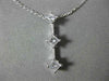 ESTATE LARGE .65CT DIAMOND 14K WHITE GOLD 3 STONE SQUARE FLOATING PENDANT #18527