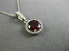 ESTATE .63CT DIAMOND & AAA GARNET 14K WHITE GOLD CLASSIC PAVE HALO ROUND PENDANT