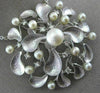 ESTATE LARGE .65CT DIAMOND & AAA SOUTH SEA PEARL 14KT WHITE GOLD FLOWER NECKLACE