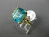 ESTATE LARGE 4.50CT DIAMOND & AAA BLUE APATITE 14KT YELLOW GOLD ENGAGEMENT RING