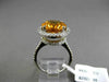 ESTATE MASSIVE 7.28CT DIAMOND & AAA EXTRA FACET CITRINE 14KT WHITE GOLD 3D RING