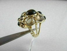 ESTATE LARGE 16.0CT ROUND DIAMOND & AAA SMOKEY TOPAZ 14KT YELLOW GOLD FUN RING
