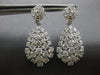 ESTATE LARGE 5.51CT DIAMOND 18KT WHITE GOLD CLUSTER TEAR DROP HANGING EARRINGS
