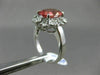 LARGE AGL CERTIFIED 4.34CT DIAMOND & ORANGE SAPPHIRE 14K WHITE GOLD 3D OVAL RING