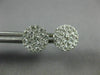 ESTATE LARGE 1.0CT DIAMOND 14KT WHITE GOLD SOLITAIRE HALO CLUSTER STUD EARRINGS