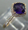 ESTATE 1.02CT DIAMOND & AAA AMETHYST 14KT ROSE GOLD 3D CUSHION FUN LOVE RING