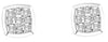 .33CT DIAMOND 14KT WHITE GOLD 3D CLUSTER INVISIBLE BEZEL SQUARE STUD EARRINGS
