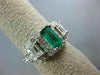 ANTIQUE 2.19CT DIAMOND & AAA EMERALD 14KT WHITE GOLD 3D ENGAGEMENT RING #16061