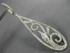 LONG 1.47CT DIAMOND 18KT WHITE GOLD FILIGREE FLOWER LEVER BACK HANGING EARRINGS