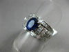 ESTATE WIDE 3.27CT DIAMOND & SAPPHIRE 18K WHITE GOLD 3D FILIGREE ENGAGEMENT RING